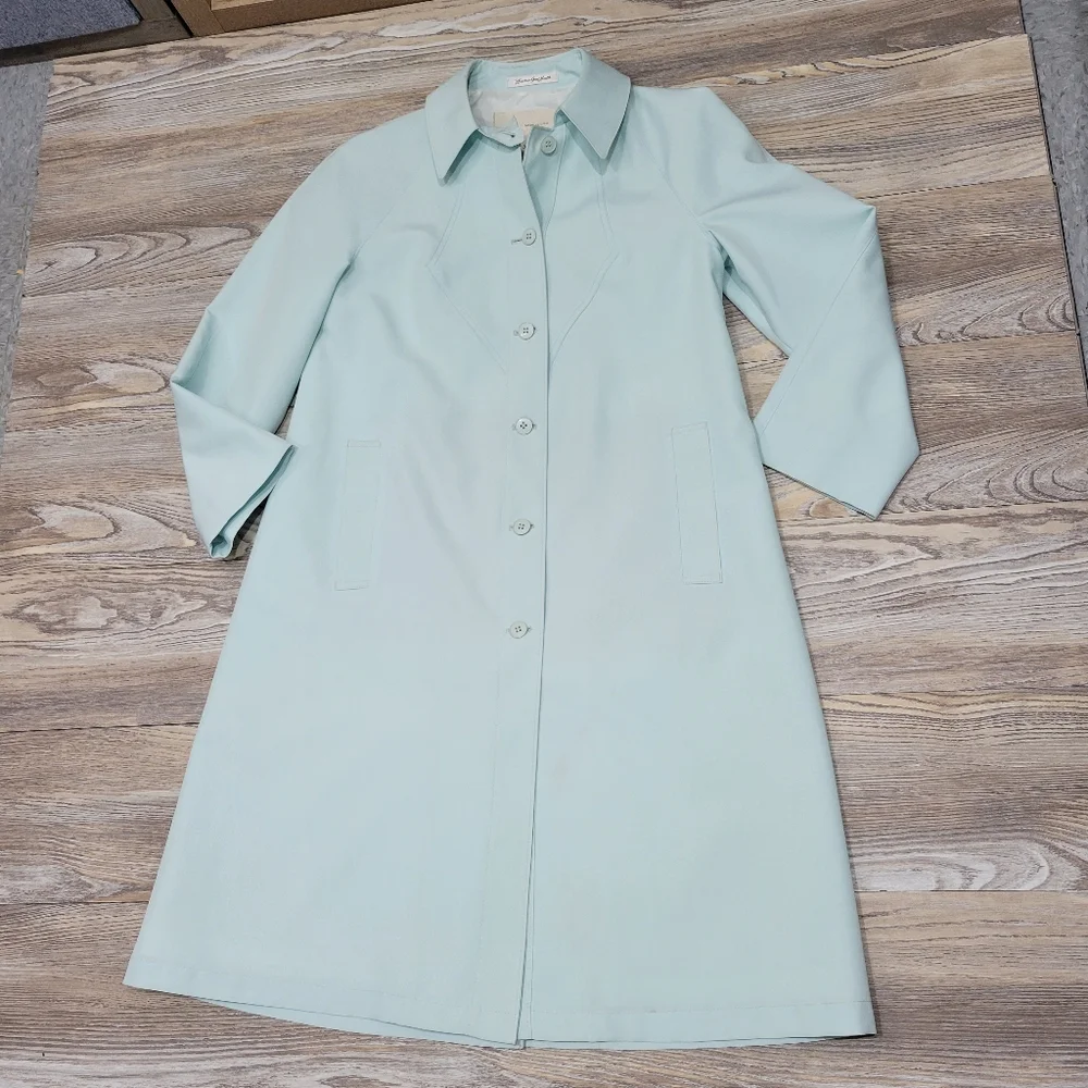Vintage Misty Harbor Trenchcoat Womens Size 10 Petite Blue
